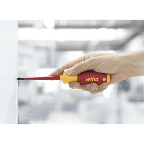 Destornillador Wiha SoftFinish® Electric SlimFix - Punta Pozidriv/PZ1 X 80 Mm, Profesional, Para Uso En Hogar E Industria