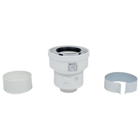 Atlantic – Adaptateur ventouse verticale 60/100 mm à 80/125 mm – Raccord fumisterie pour chaudière – Compatible Hysae Hybrid – 74010 (1/2)
