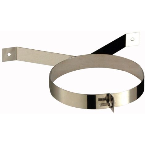 Poujoulat – Collier pour fumisterie inox flexible – Fixation murale étanche – Adapté à tous conduits – Accessoire tubage gaz fioul bois charbon