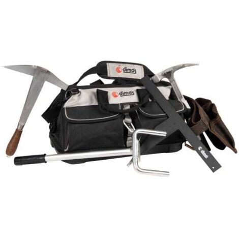 Dimos – Sac à outils ardoisier droitier 980320 – 5 outils inclus – Fond renforcé pour solidité – Sangle réglable pour transport facile