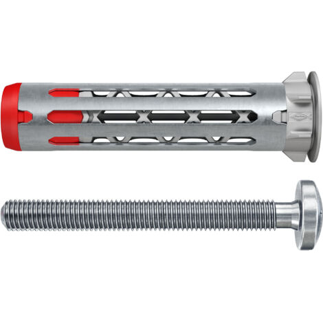 Fischer – Cheville pour corps creux 4x55 mm – Charge élevée jusqu'à 30 mm – Montage rapide sans outil – Lot de 25 pièces