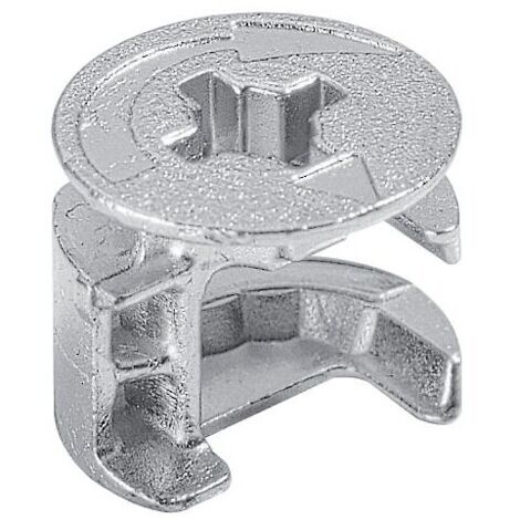 Hettich – Excentrique Rastex 15 – Ferrure d'assemblage nickelée – Aide au serrage sans cache – Pour tablette 19 mm, perçage 15 mm (1/6)