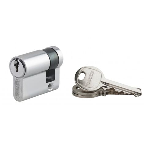 Demi-cylindre de serrure 30x10mm – Anti-arrachement avec 3 clés en acier nickelé – Mécanisme à 5 goupilles pour sécurité renforcée – SP
