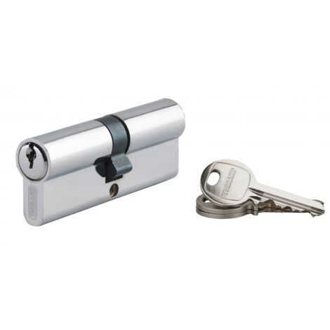 Cylindre de serrure double entrée 40x40mm – Aluminium anti-arrachement – 3 clés en acier nickelé – Mécanisme à 5 goupilles – SP (1/5)