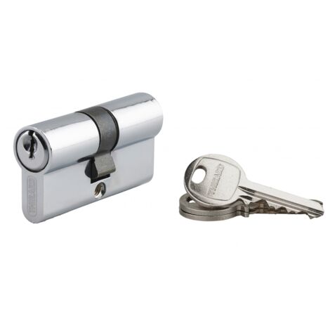 Cylindre de serrure double entrée 30x30mm – Aluminium anti-arrachement – 3 clés en acier nickelé – Mécanisme à 5 goupilles – SP