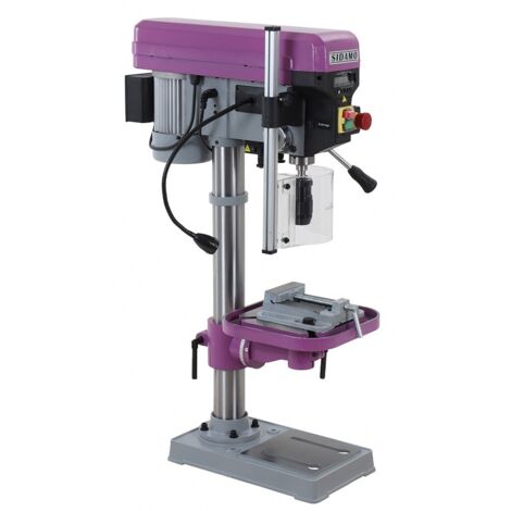Sidamo – Perceuse à colonne 20 mm – Puissance 0,55 kW – 16 vitesses de 210 à 2880 tr/min – Table inclinable 45° – Pour métaux et plastiques