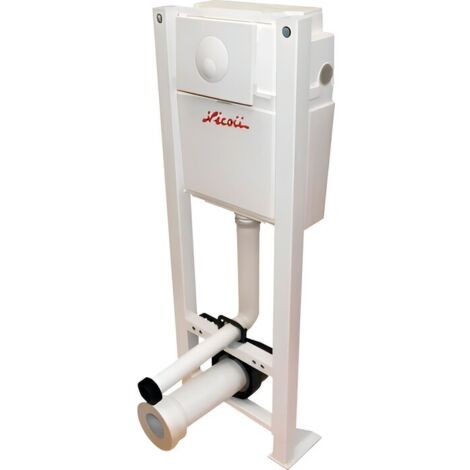 Nicoll – Bâti-support WC autoportant avec plaque de commande – Réservoir 3/6 l – 2 trappes d'accès – Solidité certifiée 400 kg – Pipe orientable (1/2)