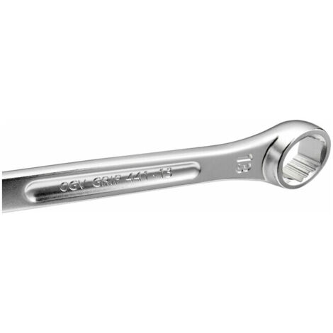 Facom – Clé mixte OGV Grip contrecoudée 10mm – Couple élevé pour boulons arrondis – Finition chrome satiné – Conception ergonomique (1/2)