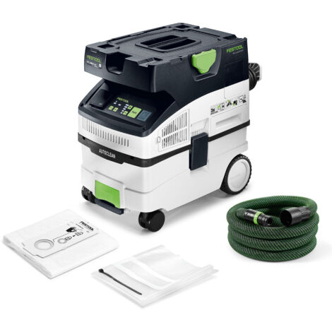 Festool – Aspirateur professionnel 1200W – Dépression 24000 Pa – Débit 3700 l/min – Pour poussières minérales et liquides – Technologie Bluetooth