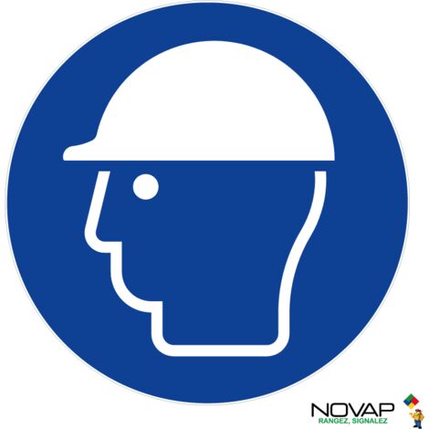 Panneau polystyrène choc Casque de protection obligatoire - Ø 300 mm - NOVAP - 4064277 (1/3)