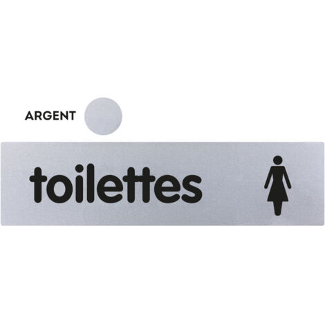 Plaquette de porte plexiglas 170 x 45 mm - Toilettes Femmes - Classique argent - NOVAP - 4322209 (1/2)
