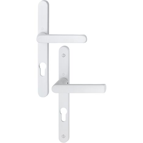 Ensemble poignées pour portes-fenêtres Hamburg plaque étroite - Carré de 7 - Entraxe 70 mm - Epaisseur 78-87 - Blanc - HOPPE - 12003980 (1/2)