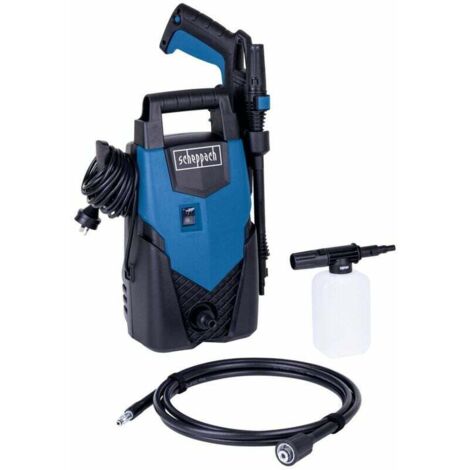 Scheppach Nettoyeur Haute Pression HCE1400 - 110bar - 1400W - Débit Max: 408 L/h - 88dB -Léger et facile à transporter - Pistolet avec rallonge, réservoir et 3m de tuyau inclus