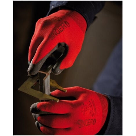 Gants polyamide SINGER rouge - taille 8 - NYMR15CFTN08