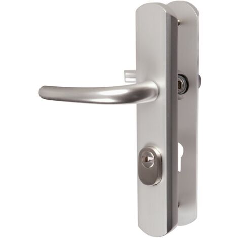 Vachette – Poignée de porte d'entrée à cylindre – Entraxe 195mm – Aluminium anodisé argent – Sens d'ouverture à gauche – 3159150699880