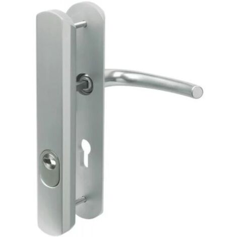 Vachette – Ensemble de poignées de porte d'entrée à cylindre – Entraxe 70mm – Plaque aluminium massif 245x57mm – Fixation invisible