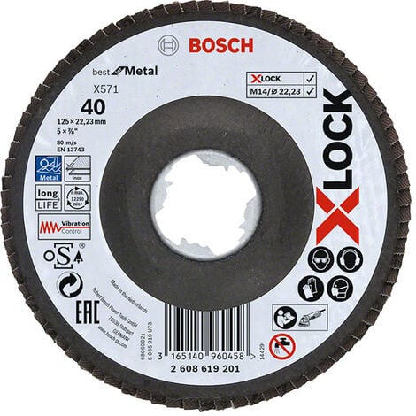 Disque X-Lock lamelle déporté Best Metal BOSCH Ø125 Grain 60 - 2608619202
