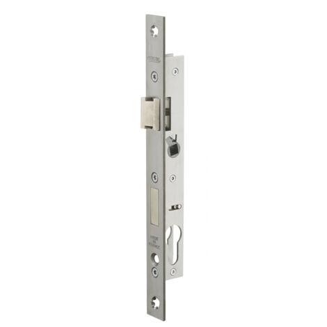 Thirard – Serrure monopoint encastrée pour menuiserie métallique – Axe 10.5mm – Demi-tour réversible – Têtière inox – Pêne en acier nickelé