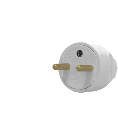 Fiche mâle portefeuille 2P+T 16 A droite blanche - EUROHM - 61020 (1/2)