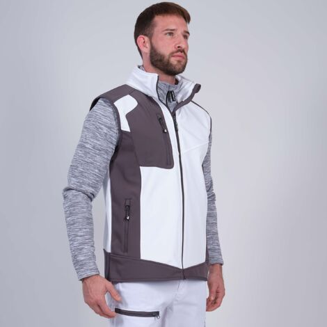FABIO GILET SANS MANCHES DE TRAVAIL 1064 Blanc , Gris XL (1/5)