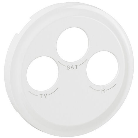 Enjoliveur pour prise TV-R-SAT DAB+ Céliane - Blanc - CB0388 (1/3)