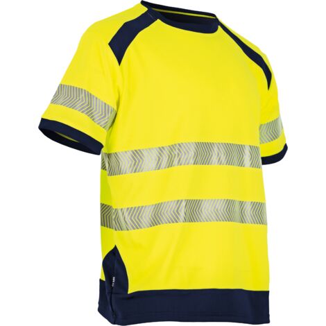 T-shirt de travail MC MAILLE HV HALOGENE - T3XL - MARINE/JAUNE FLUO - LMA - 9192 T3XL