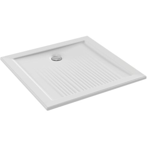 Jacob Delafon – Receveur de douche à encastrer 70x70 cm en céramique – Antidérapant – Bonde de vidage 6 cm – ENA6000 (1/2)