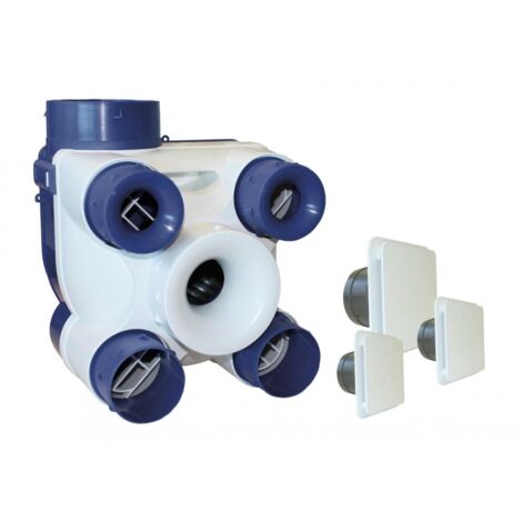 Unelvent – Kit VMC simple flux 300m³/h – 4 sorties – Pour habitat pavillonnaire T1 à T7 – Faible puissance sonore – Installation facile