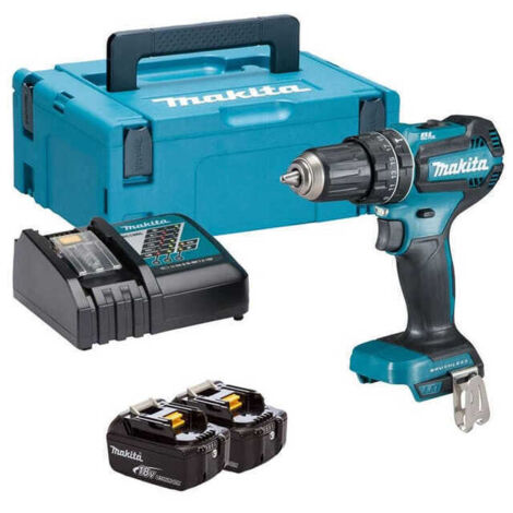 Makita – Perceuse à percussion 18V avec 2 batteries 3.0Ah – Moteur Brushless – Couple 50Nm – Mandrin 13mm – Lampe LED intégrée - DHP485RFJ