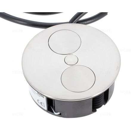 BLOC DOUBLE PRISE A ENCASTRER PLAN DE TRAVAIL PERCAGE 105MM ZEN2PAE057 Luisina