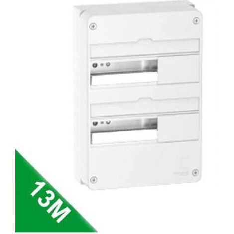 Schneider Electric – Coffret électrique apparent 13 modules 2 rangées – Montage saillie – Indice IP 30 – R9H13402