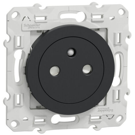 Schneider Electric – Prise de courant affleurante 2P+T anthracite – Connexion rapide – Pour installation électrique – Indice de protection IP20 – 16A