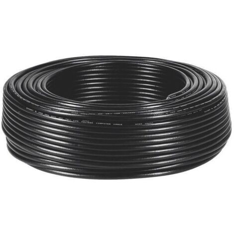 Câble électrique R2V 3G1,5 mm² noir – Couronne 50 m – Tension 600/1000V – Câble avec terre pour installations intérieures/extérieures – Prysmian