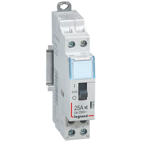 Contacteur domestique LEGRAND CX³ - Silencieux - Bobine 230V - 2P 250V - 25A - Contact 2F - 1 module - Gris