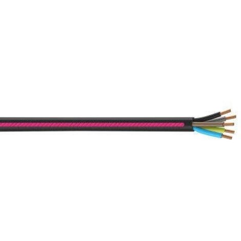Câble électrique R2V 5G 1,5mm² noir liseré rose 100m - CDP