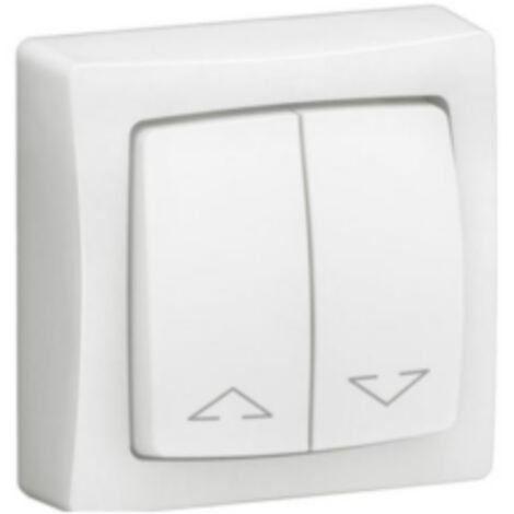 Double interrupteur pour volets roulants Appareillage saillie complet - blanc (1/3)