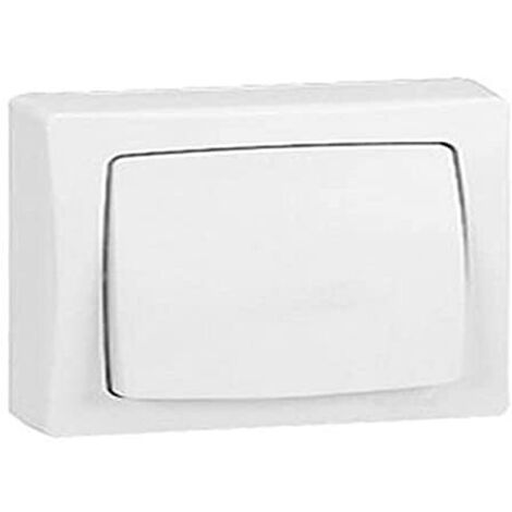 Legrand – Poussoir composable saillie blanc – Mécanisme complet avec cadre – Fixation à vis – Électromécanique IP31