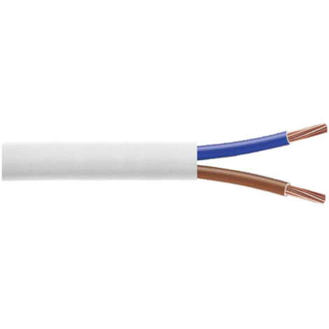 Bis-Electric – Câble H05VV-F 2x0.75mm² blanc – Couronne 50m – Pour installations électriques en intérieur – Conducteurs en cuivre souple
