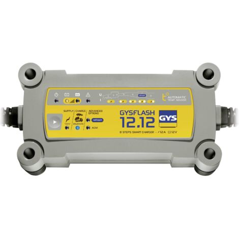 GYS – Chargeur de batterie moto 20-250Ah – Mode Power Supply 12A – Récupération SOS – Courbe de charge intelligente – 29392