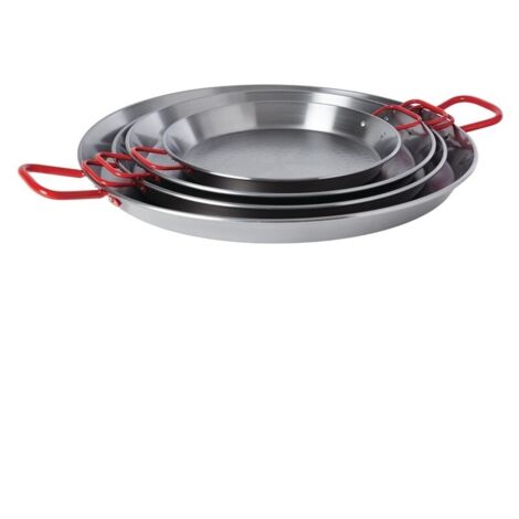 Poêle à paella de 46 cm polie pour 12 personnes