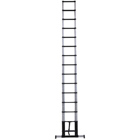 Tubesca Comabi – Échelle télescopique 15 barreaux – Longueur 4.40m – Hauteur de travail max. 5.20m – Barre stabilisatrice rétractable – 94844