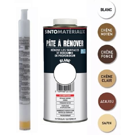 Pâte à rénover + Tube durcisseur SINTO SA - Chêne Clair - Cartouche de 0.8L 1.5 Kg - 820173
