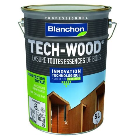 Lasure pour bardages et bois verticaux Tech-Wood - brun acajou- bidon de 5 l - BLANCHON - 01220581