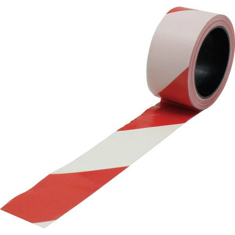 ruban signalisation rubalise rouge et blanc 50 m/m x 50 mètres