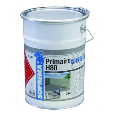 Soprema – Primaire polyuréthane H80 5kg – Réduit la porosité – Excellente adhérence pour systèmes d’étanchéité liquide – Barrière contre la vapeur (1/2)