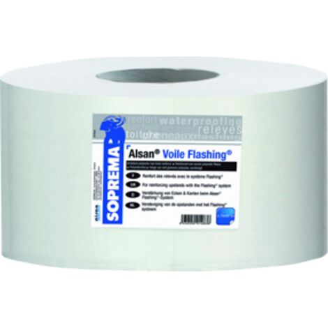 Soprema – Armature de renfort pour résines d'étanchéité – Alsan Voile Flashing 10m x 0,10m – Souple et élastique pour étanchéité durable
