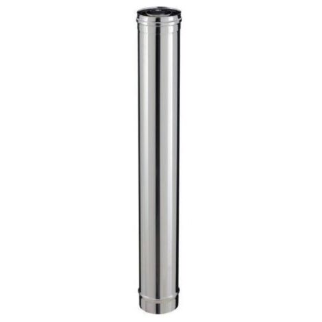 Poujoulat – Conduit de fumée pour poêle à pellets – Éléments droits noir mat 80-130 – Longueur 1000mm – PGI pour installation facile