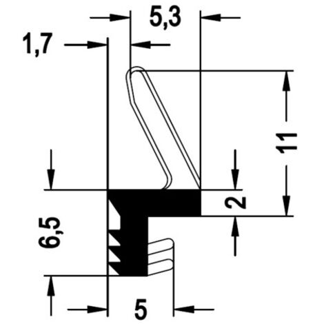 Joint sur dormant noir 606752 REHAU Larg.4.5 mm - Rouleau 75m - 606752NOIR (1/2)