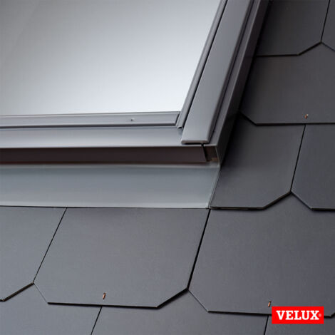 Velux – Raccord d'étanchéité pour ardoise SK06 – Taille 114 x 118 cm – Épaisseur max 8 mm – Aluminium gris avec laque protectrice