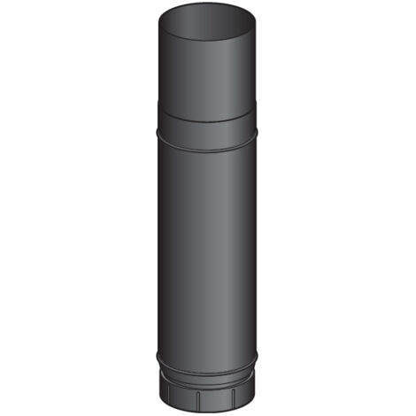 Poujoulat – Élément réglable de conduit de fumée émaillé noir mat 150mm – Longueur de 51 à 86 cm – Acier émaillé pour raccordement poêles à bois